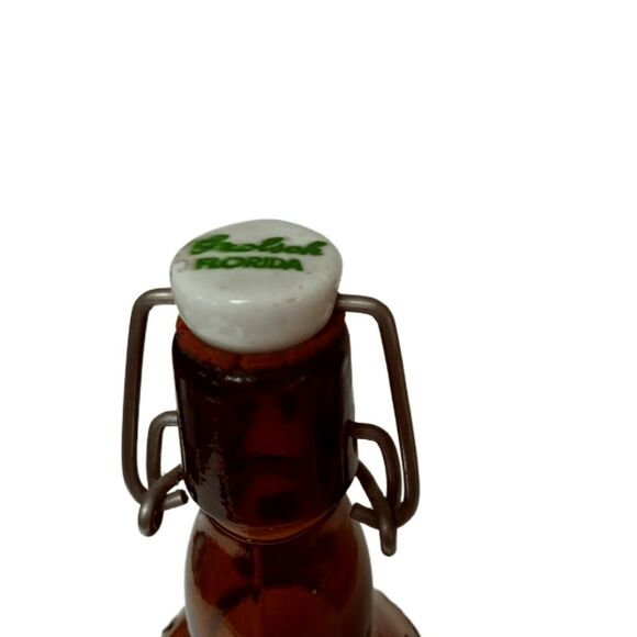 Vintage Grolsch Brown Glass Beer Bottle Porcelain Swing Top Rustic Bar Decor - Picture 9 of 11